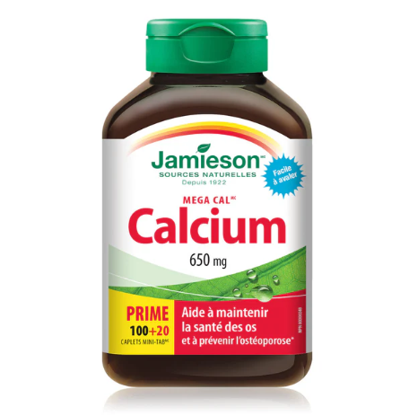 Jamieson Calcium Mega 650mg Bonus (100 + 20 Tablets)