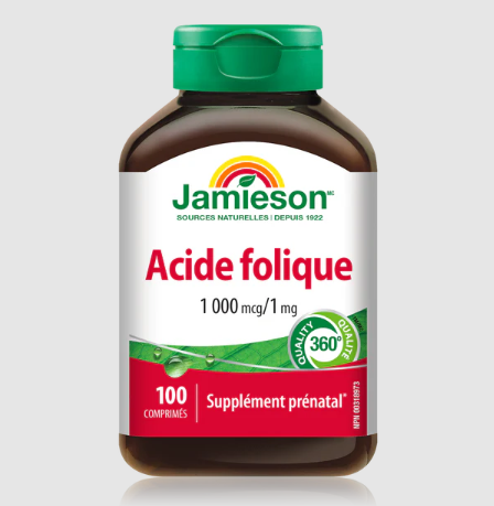 Jamieson Folic Acid 1000mcg/1mg (100 Tablets)