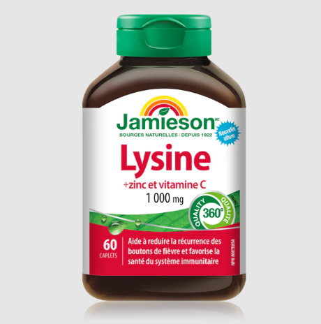 Jamieson, Lysine + Zinc & Vitamin C 1000mg (60 Caplets)