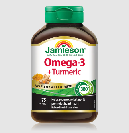 Jamieson Omega 3 Mini No Fishy Aftertaste & Turmeric (75 Softgels)