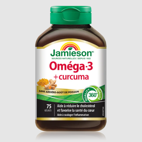 Jamieson Omega 3 Mini No Fishy Aftertaste & Turmeric (75 Softgels)