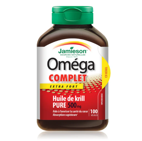 Jamieson Omega Complete Super Krill 500mg (60 & 100 Bottled Softgels Available)