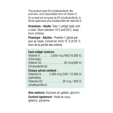 Jamieson Vitamin A & D Fortified (100 Soflgel)