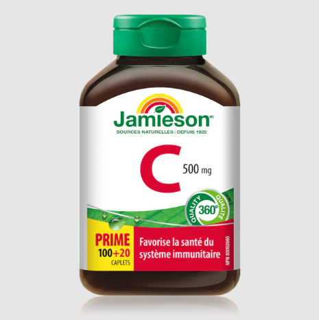 Jamieson Vitamin C, 500 mg (100 + 20 Caplets)