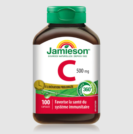 Jamieson Vitamin C, 500 mg Time Release Caplets (100 Count)