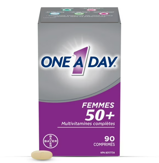 One A Day Multivitamins For Women 50 Plus - Daily Vitamins For Women With Vitamin A, B6, B12, C, D, E, Biotin, Calcium, Magnesium & Zinc, Helps Support Immune Function And Bone Health (90 Tablets)