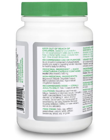 Organika Inositol 500mg 90 Vegetarian Capsules