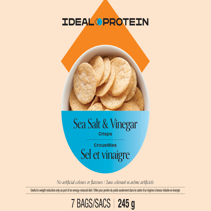 Ideal Protein, Sea Salt Vinegar Crisps, 7 Bags
