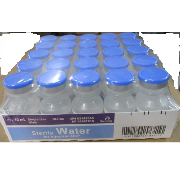 Sterile Water for Injection (Without Preservative) 25x10ml - Single Use Vials