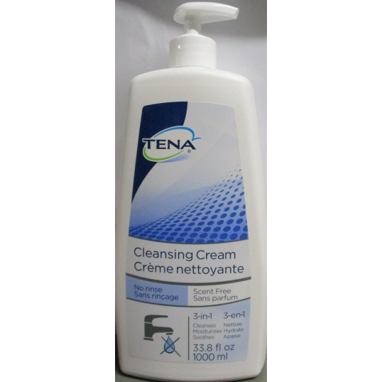 TENA Cleansing Cream Scent Free, 3-in-1 (250ml & 1000ml)