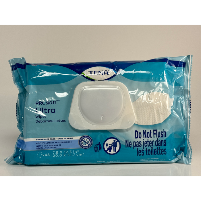 TENA Ultra Wipes - Unscented Washcloths (48's)