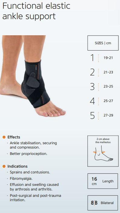 Therago Elastic Ankle Support, 3 Sizes Available