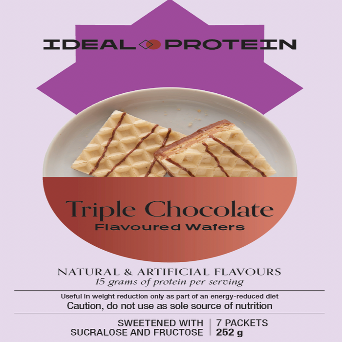 Ideal Protein, Triple Chocolate Flavored Wafers, 7 Packets