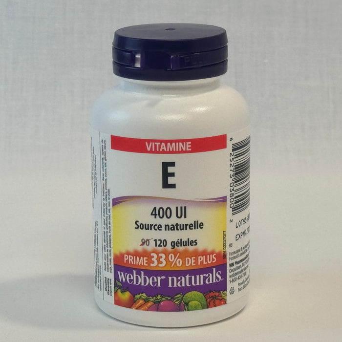 Webber Vitamin E Natural Source 400 IU (120 Softgels)