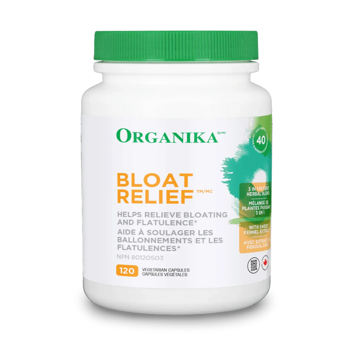 Organika Bloat Relief 120 Vegetarian Capsules